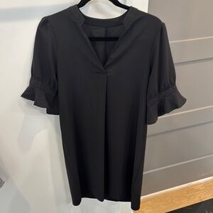 Elegant Black Ruffle Sleeve Dress